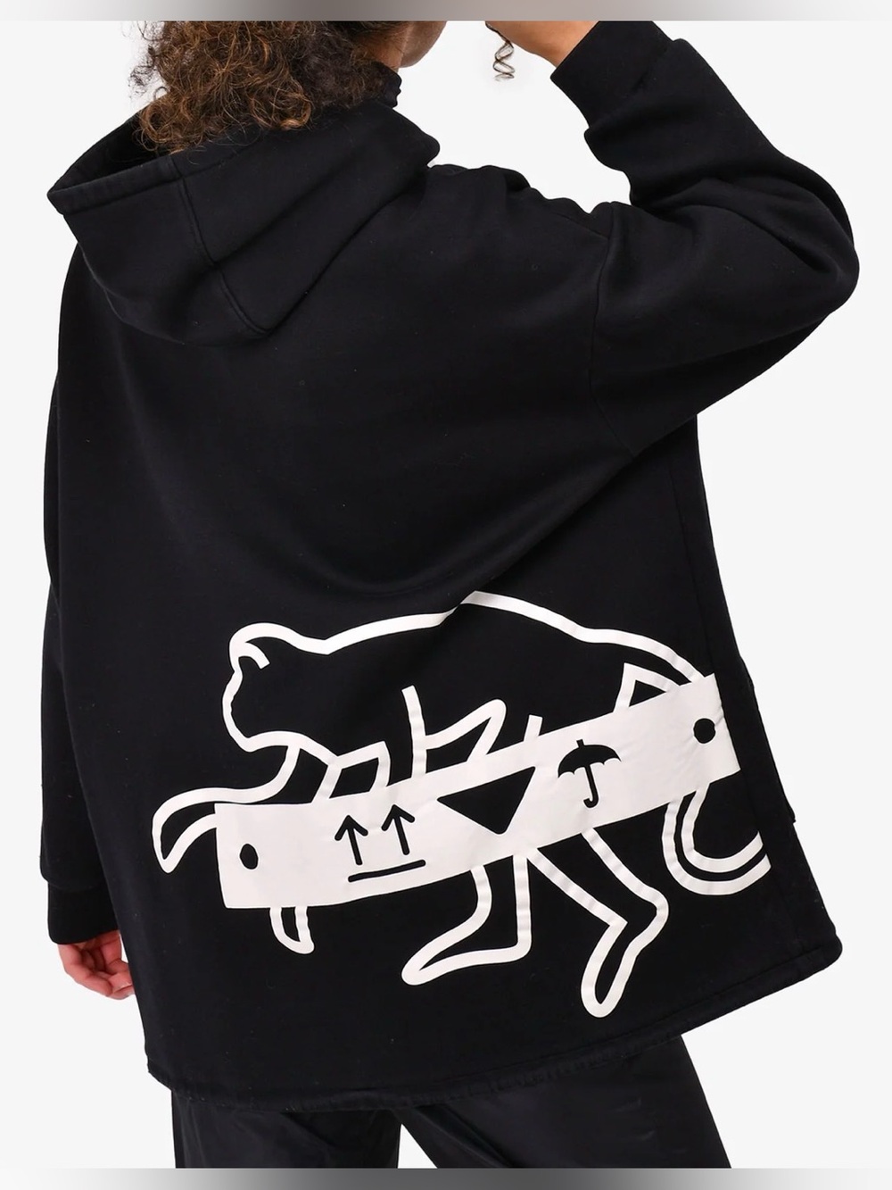 Prada Black Graphic Oma*Amo black Hoodie Jacket with monkey limited edition xs